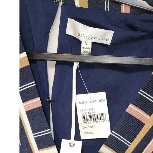 NWT Adelyn Rae Multi Stripe Blue Sleeveless Jumpsuit Size S - Picture 7 of 8